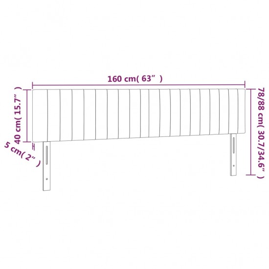 Galvūgalis su LED, taupe spalvos, 160x5x78/88cm, audinys