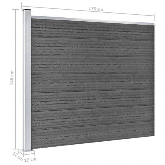 Tvoros segmentas, juodos spalvos, 175x146cm, WPC