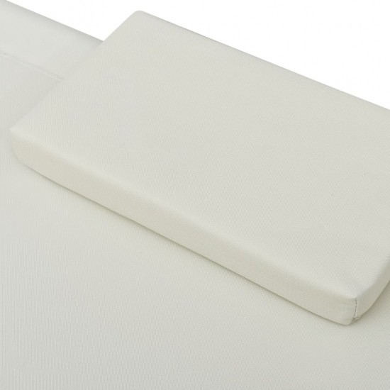 Lauko gultas su stogeliu ir pagalvėmis, kreminė balta spalva
