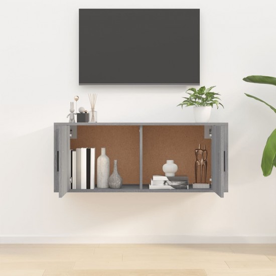 Sieninė televizoriaus spintelė, pilka ąžuolo, 100x34,5x40cm