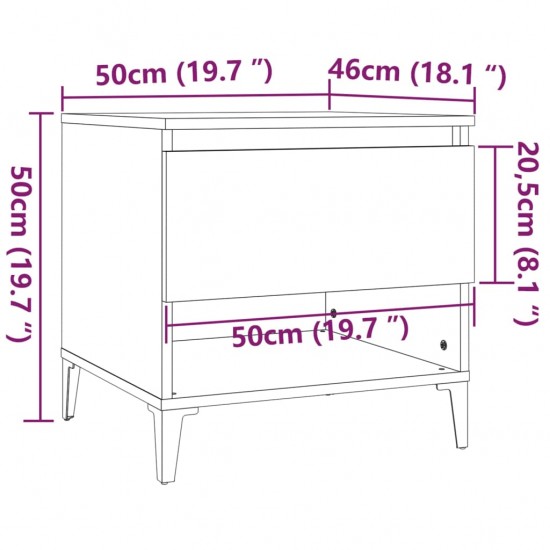 Šoninis staliukas, dūminio ąžuolo, 50x46x50cm, mediena