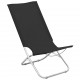 Sulankstomos paplūdimio kėdės, 2vnt., juodos spalvos, audinys