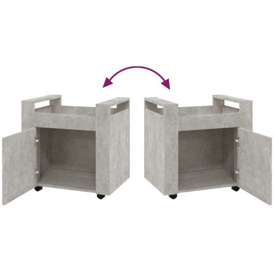 Rašomojo stalo lentyna, betono pilka, 60x45x60cm, mediena