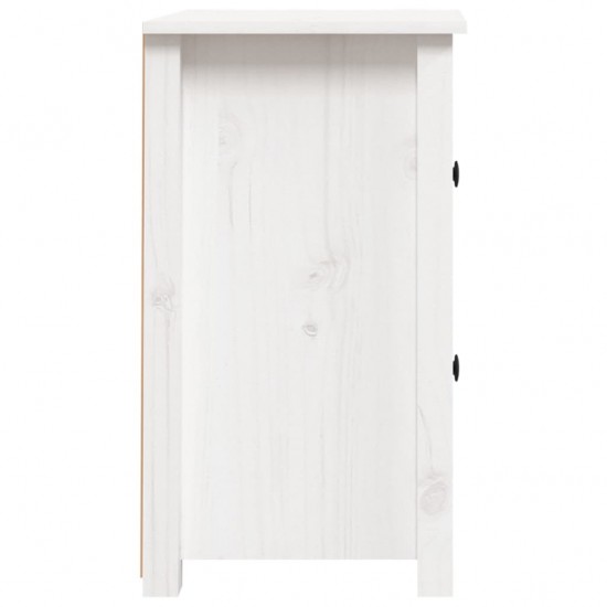 Naktinė spintelė, balta, 40x35x61,5cm, pušies medienos masyvas