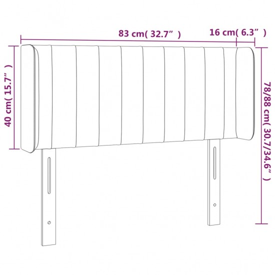 Galvūgalis su LED, mėlynos spalvos, 83x16x78/88cm, audinys