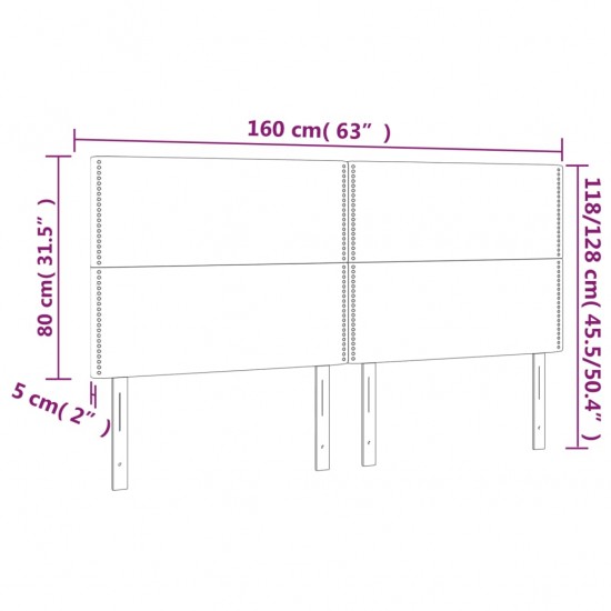 Galvūgalis su LED, juodos spalvos, 160x5x118/128cm, audinys