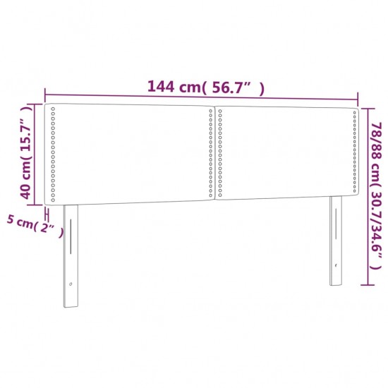 Galvūgalis su LED, tamsiai rudos spalvos, 144x5x78/88cm,audinys