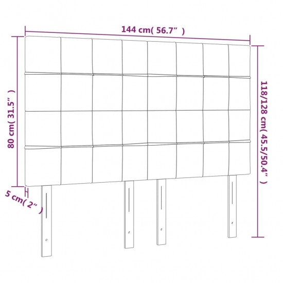 Galvūgalis su LED, juodos spalvos, 144x5x118/128cm, audinys