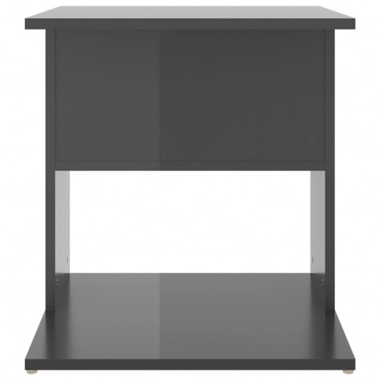 Šoninis staliukas, pilkos spalvos, 45x45x48cm, MDP, blizgus