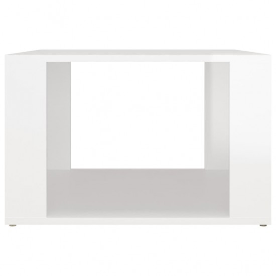 Naktinis staliukas, baltas, 57x55x36cm, mediena, blizgus