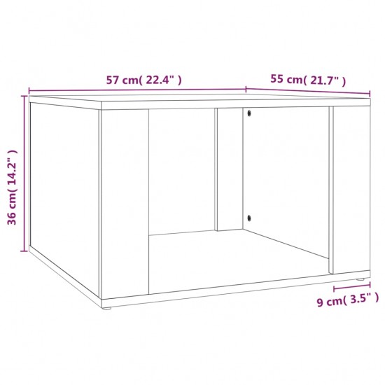 Naktinis staliukas, baltas, 57x55x36cm, mediena, blizgus