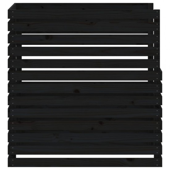Komposto dėžė, juoda, 100x100x102cm, pušies medienos masyvas