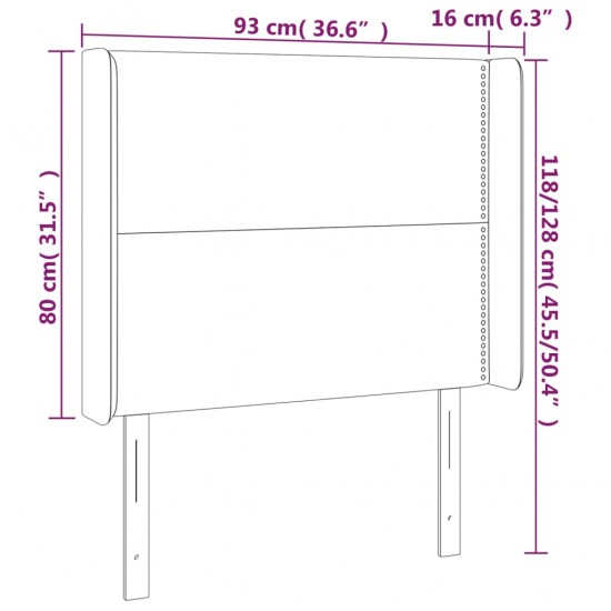 Galvūgalis su LED, pilkos spalvos, 93x16x118/128 cm