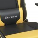 Masažinė žaidimų kėdė su pakoja, juoda ir auksinė, dirbtinė oda