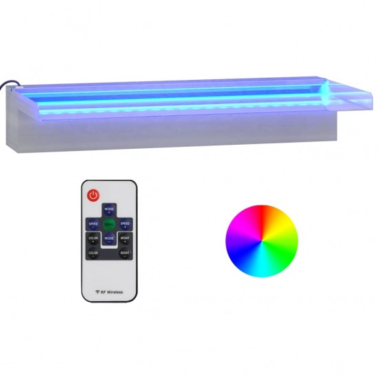 Krioklys su įvairių spalvų LED lemputėmis, 45cm, plienas