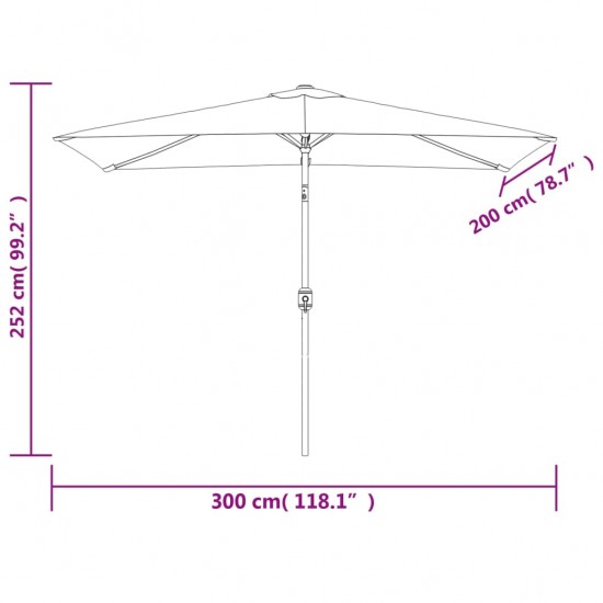 Lauko skėtis su metaliniu stulpu, terakota sp., 300x200cm