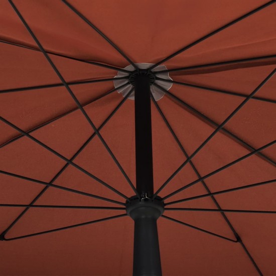 Sodo skėtis nuo saulės su stulpu, terakota spalvos, 200x130cm
