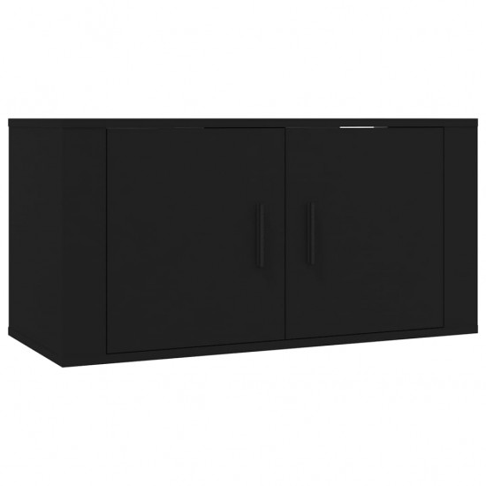 Sieninė televizoriaus spintelė, juoda, 80x34,5x40cm