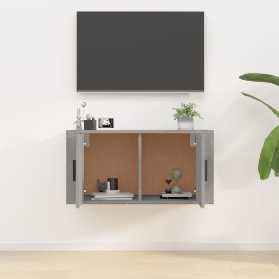 Sieninė televizoriaus spintelė, pilka ąžuolo, 80x34,5x40cm