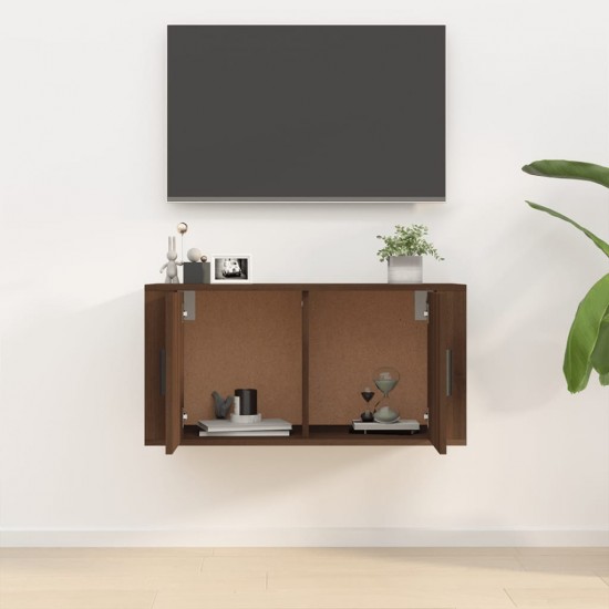 Sieninė televizoriaus spintelė, ruda ąžuolo, 80x34,5x40cm