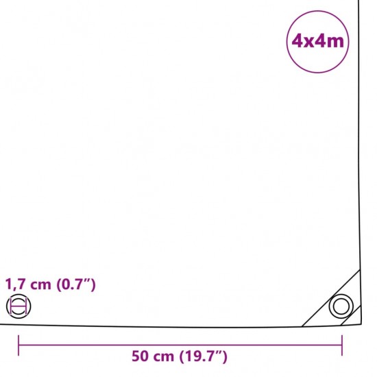 Tentas, 650g/m², 4x4m, mėlynas