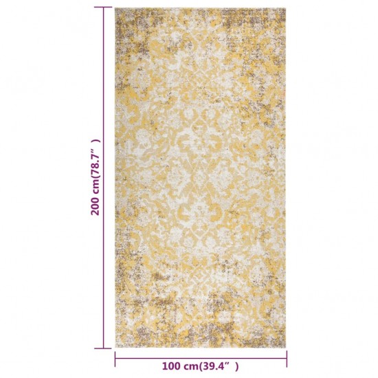 Lauko kilimas, geltonos spalvos, 100x200cm, plokščio pynimo