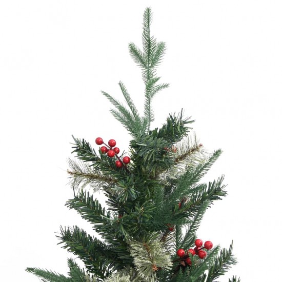 Kalėdų eglutė su pušies kankorėžiais, žalia, 195cm, PVC ir PE
