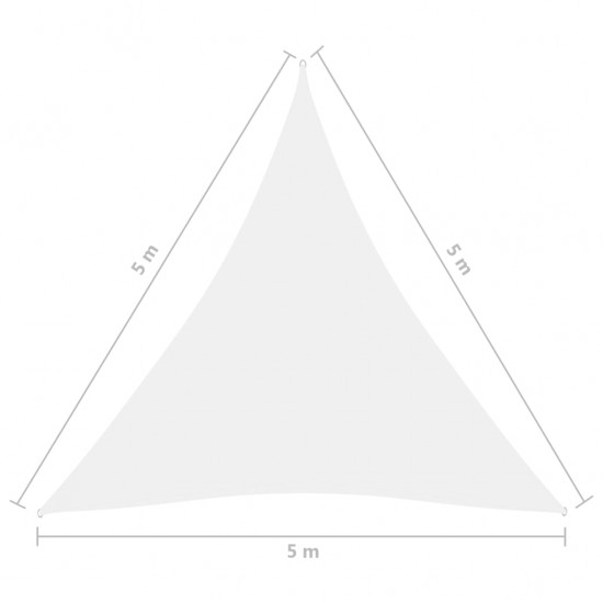 Uždanga nuo saulės, balta, 5x5x5m, oksfordo audinys, trikampė