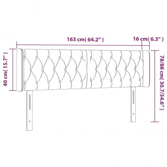 Galvūgalis su LED, mėlynos spalvos, 163x16x78/88cm, audinys