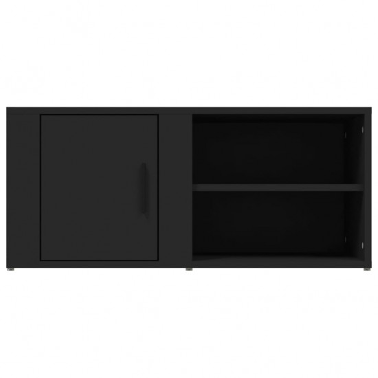 Televizoriaus spintelės, 2vnt., juodos, 80x31,5x36cm, mediena