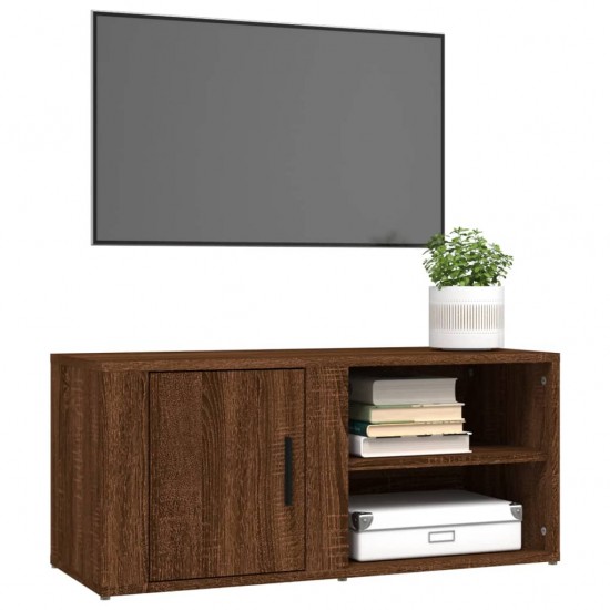 TV spintelės, 2vnt., rudos ąžuolo, 80x31,5x36cm, mediena