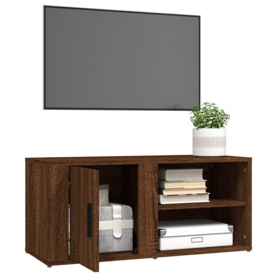 TV spintelės, 2vnt., rudos ąžuolo, 80x31,5x36cm, mediena