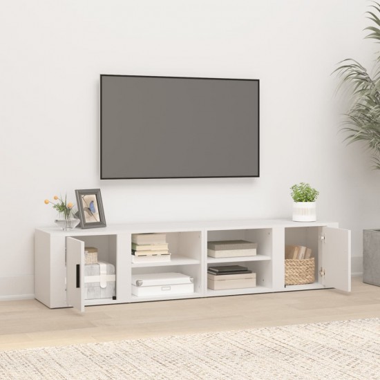 Televizoriaus spintelės, 2vnt., baltos, 80x31,5x36cm, mediena