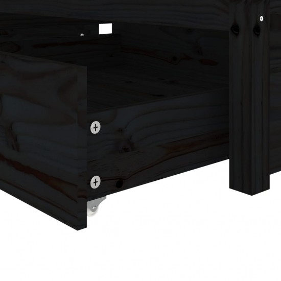 Lovos rėmas su stalčiais, juodos spalvos, 90x190cm, vienvietis