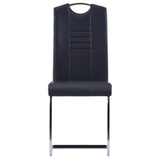 Gembinės valgomojo kėdės, 4 vnt., juodos, dirbtinė oda