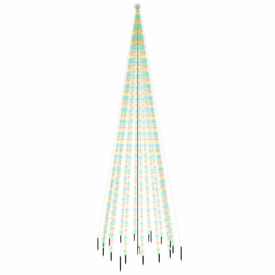 Kalėdų eglutė su kuoliuku, 800cm, 1134 įvairių spalvų LED