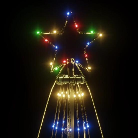 Kalėdų eglutė su kuoliuku, 800cm, 1134 įvairių spalvų LED