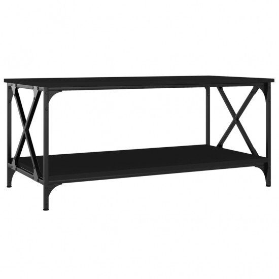 Kavos staliukas, juodas, 100x50x45cm, apdirbta mediena/geležis