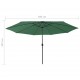 Lauko skėtis su LED ir metaliniu stulpu, žalias, 400cm