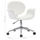Pasubkama biuro kėdė, baltos spalvos, dirbtinė oda (287392)