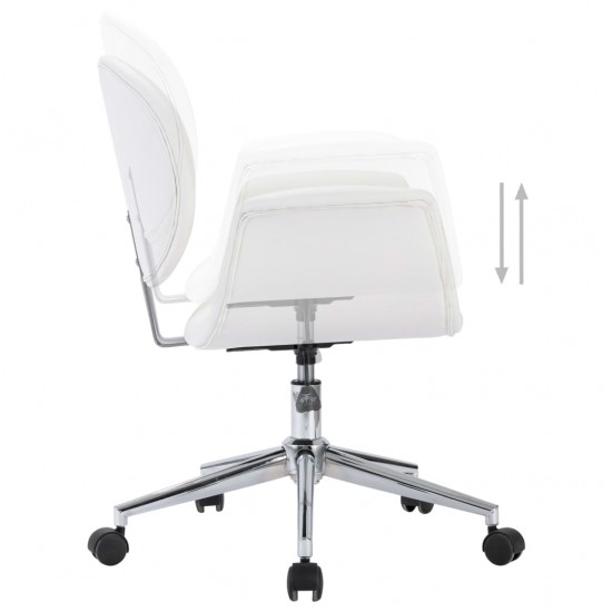 Pasukama valgomojo kėdė, baltos spalvos, dirbtinė oda
