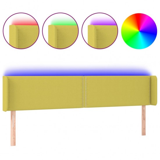 Galvūgalis su LED, žalios spalvos, 163x16x78/88cm, audinys