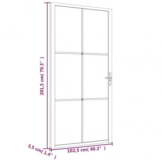 Vidaus durys, juodos, 102,5x201,5cm, matinis stiklas/aliuminis