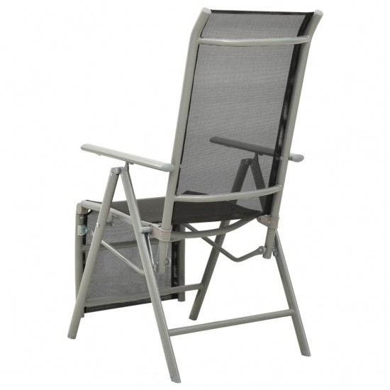 Atlošiama sodo kėdė, sidabrinė, tekstilenas ir aliuminis