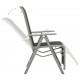 Atlošiama sodo kėdė, sidabrinė, tekstilenas ir aliuminis