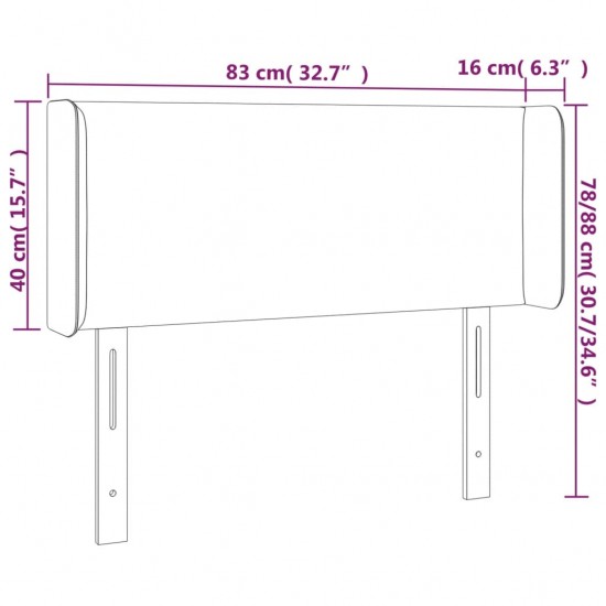 Galvūgalis su LED, tamsiai rudos spalvos, 83x16x78/88cm