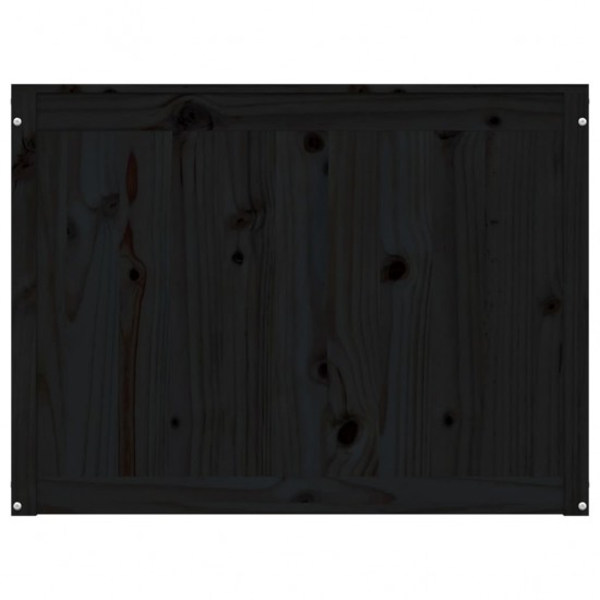 Skalbinių dėžė, juoda, 88,5x44x66cm, pušies medienos masyvas