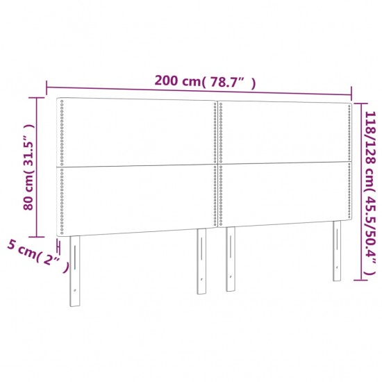 Galvūgalis su LED, tamsiai rudos, 200x5x118/128cm, audinys