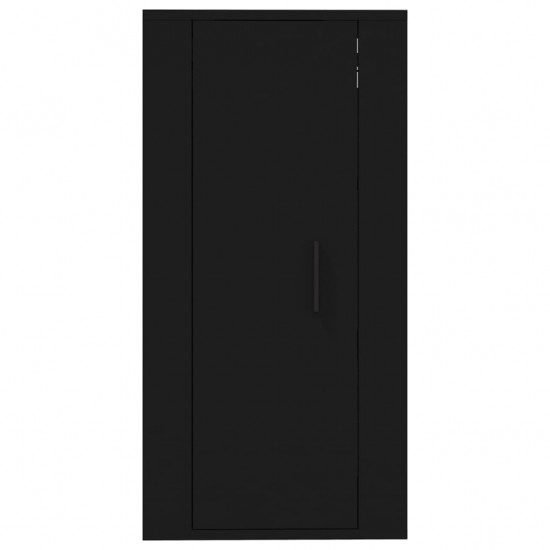 Sieninė televizoriaus spintelė, juoda, 40x34,5x80cm