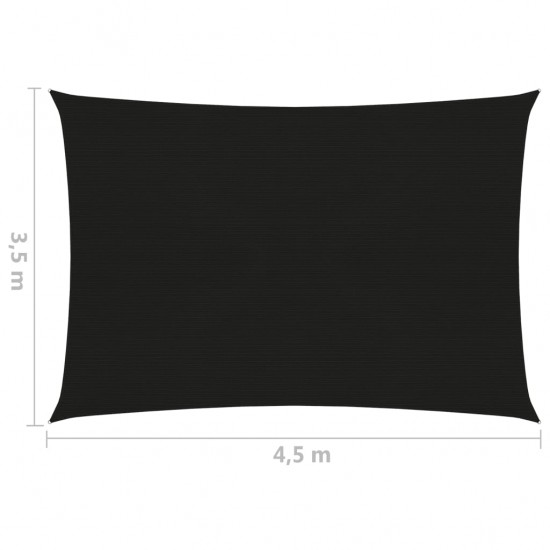 Uždanga nuo saulės, juodos spalvos, 3,5x4,5m, HDPE, 160g/m²